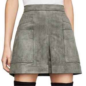 BCBGMaxAzria Faux Suede Utility Mini Skirt
